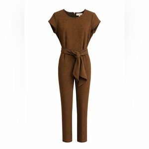 Chic Brown Tie-Waist Jumpsuit